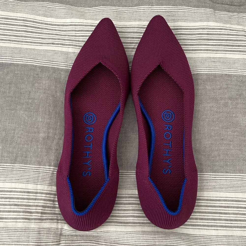 Rothys pointed flats - berry color